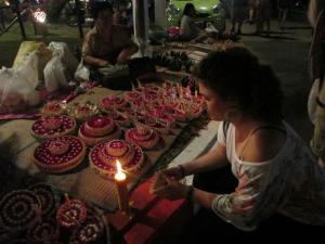 Lighting my Loi Krathrong and making a wish